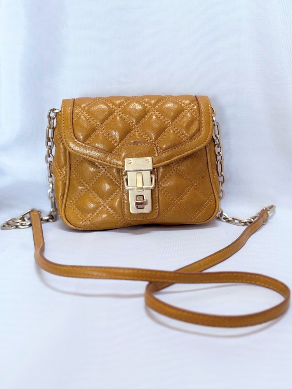 Banana Republic Factory Quilted Crossbody Bag Yellow Gold Small Purse